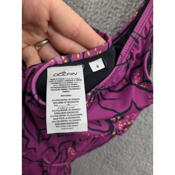 NWT Dolfin Aquashape Womens Moderate Ruched Front One Piece Swimsuit sz 6 - Picture 10 of 12